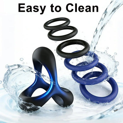 7-Piece Silicone Penis Ring and Sleeve Set for Enhanced Performance and Couples Intimacy