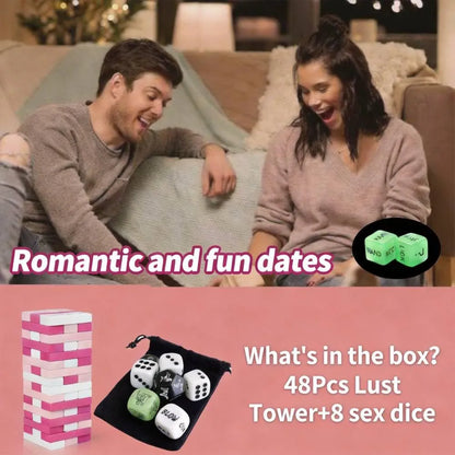 Couples Intimate Stacking Tower and Sex Dice Game Set