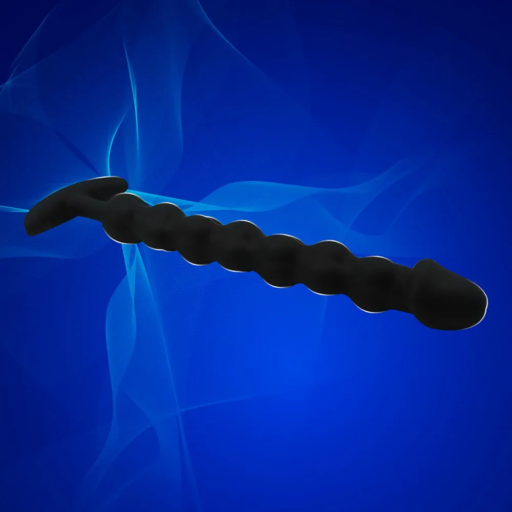 9-Inch Flexible Silicone Anal Bead Chain with 8 Graduated Spheres for Beginners and Advanced Users