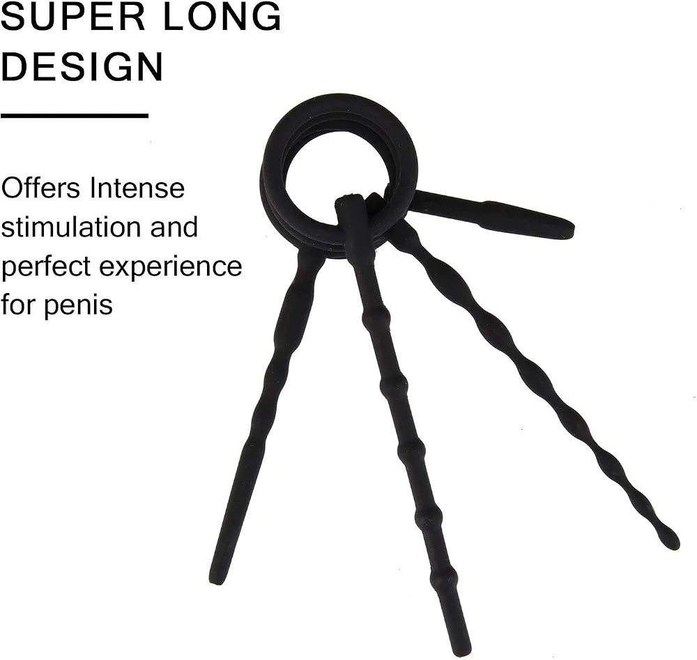 Beauty7 4-Piece Silicone Urethral Sound and Dilator Set for Men