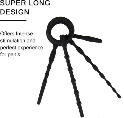 Beauty7 4-Piece Silicone Urethral Sound and Dilator Set for Men