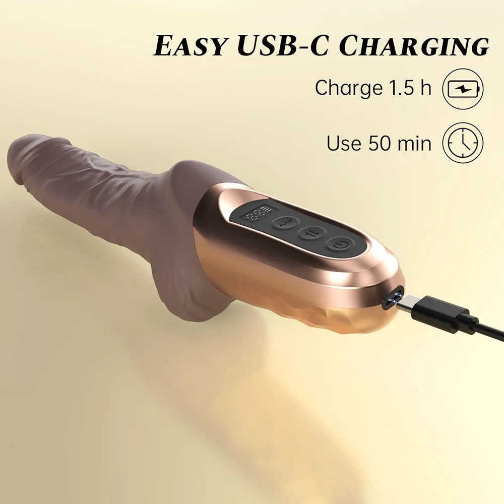 Premium Realistic Silicone Thrusting Vibrator with Dual-Motor 18-Mode Stimulation