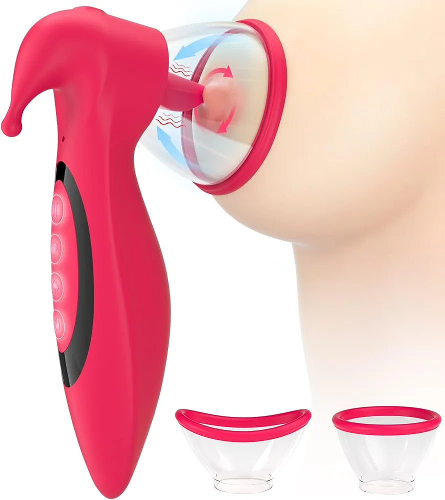 3-in-1 Automatic Vacuum Suction, Licking, and Vibration Stimulator for Clitoral and Nipple Enhancement