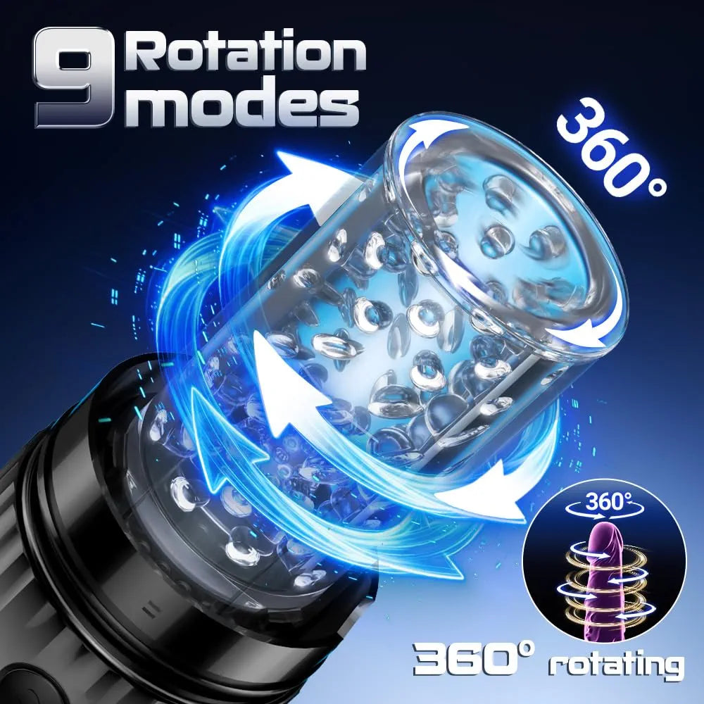 Automatic Rotating & Suction Male Masturbator Cup with LED Display and Textured Sleeve