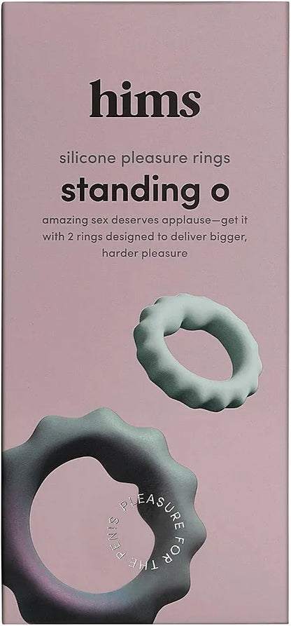 HIMS Silicone Penis Enhancement Rings - Set of 2 Reusable Grooved Erection Support Bands