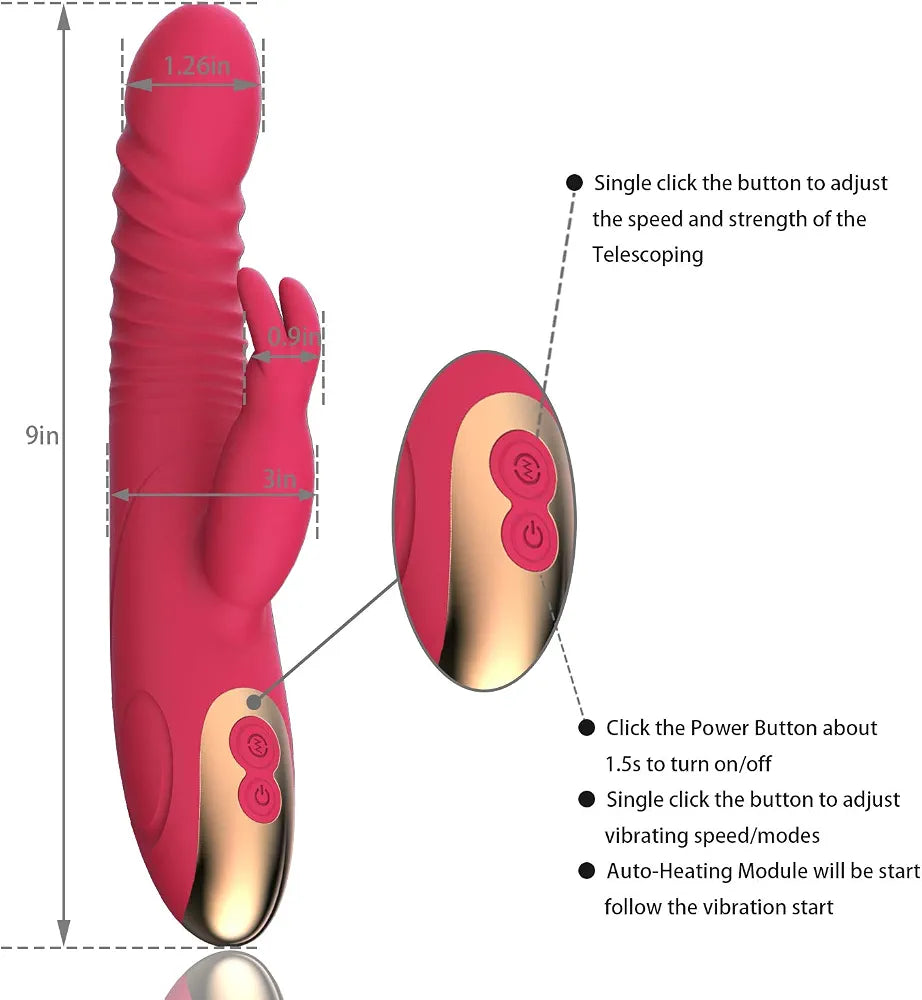 8-Mode Rabbit G-Spot and Clitoral Wand Massager for Couples