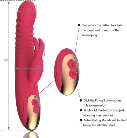 8-Mode Rabbit G-Spot and Clitoral Wand Massager for Couples
