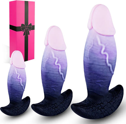 Silicone Fantasy Monster Anal Training Kit: 3-Piece Realistic Plug and Bead Set for Beginners and Advanced Users