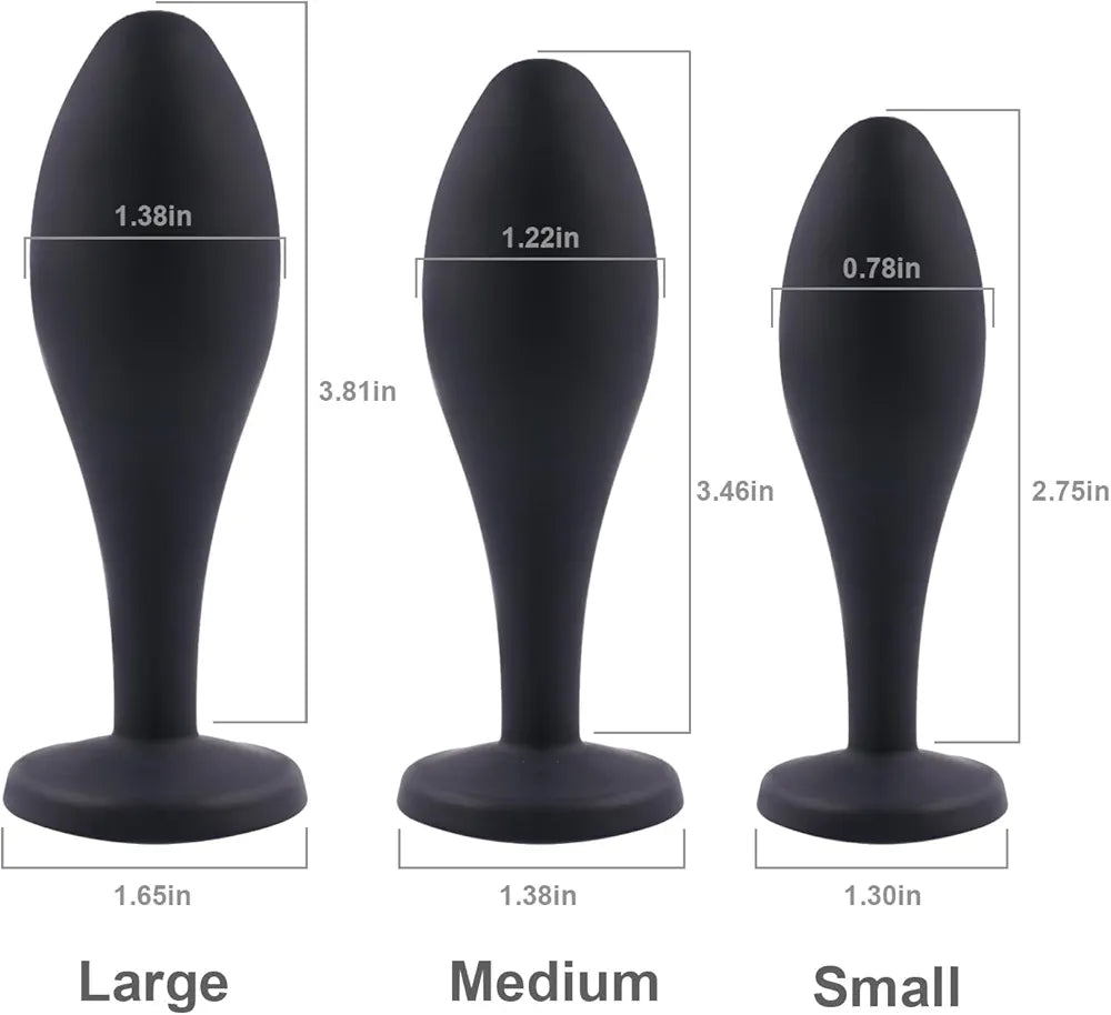 3-Piece Jeweled Anal Training Plug Kit for Beginners and Couples