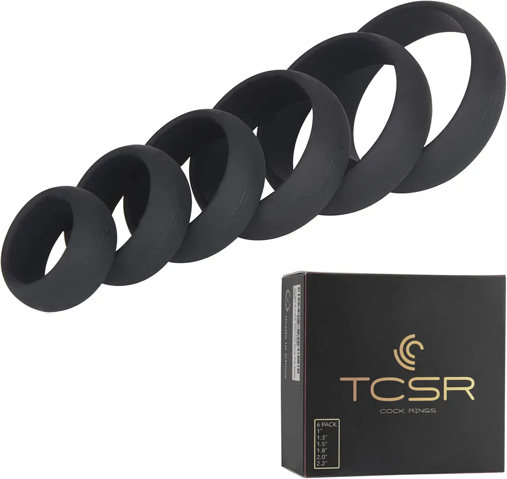 6-Piece Medical-Grade Silicone Cock Ring Set for Enhanced Performance