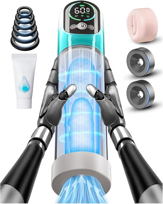 Automatic Electric Vacuum Penis Pump with 6 Training and 5 Suction Modes for ED Therapy and Masturbation
