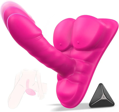 10-Speed Remote-Controlled Thrusting and Vibrating Anal Dildo and Clitoral Stimulator