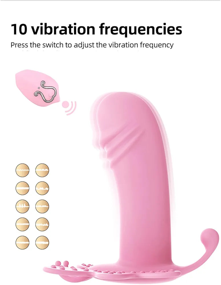Premium Rechargeable Silicone Butterfly Panty Vibrator with 10 Vibration Modes - Purple