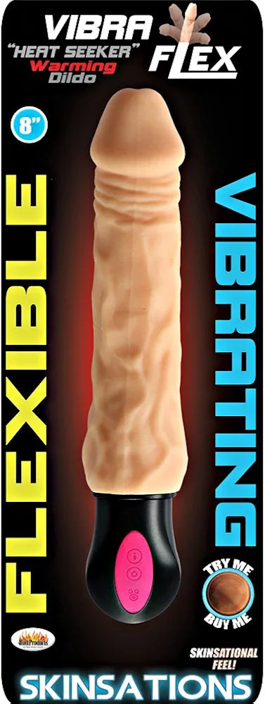 Skinsations Warming Flexible Vibrating Dildo - Flesh Tone, 15 oz