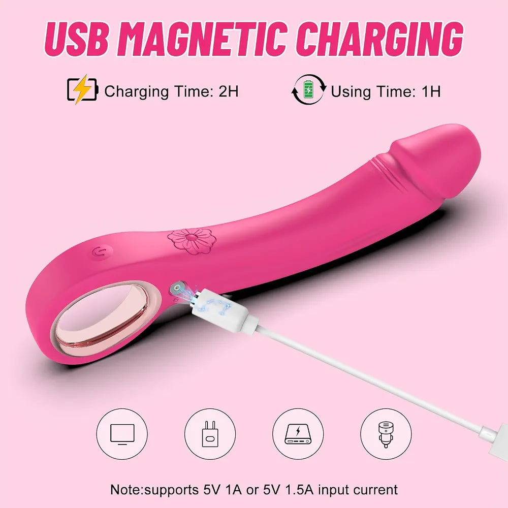 Premium Silicone G-Spot & Clitoral Vibrator with 10 Vibration Modes