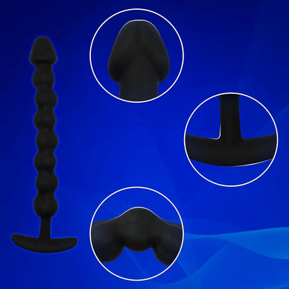 9-Inch Flexible Silicone Anal Bead Chain with 8 Graduated Spheres for Beginners and Advanced Users
