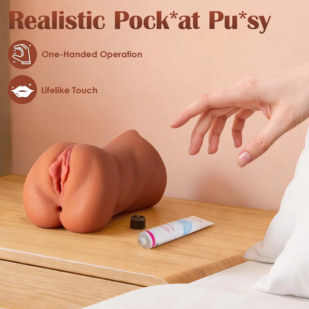 ZEMALIA 3-in-1 Realistic 3D Textured Male Masturbator with Mouth, Vagina, and Anus Stimulation