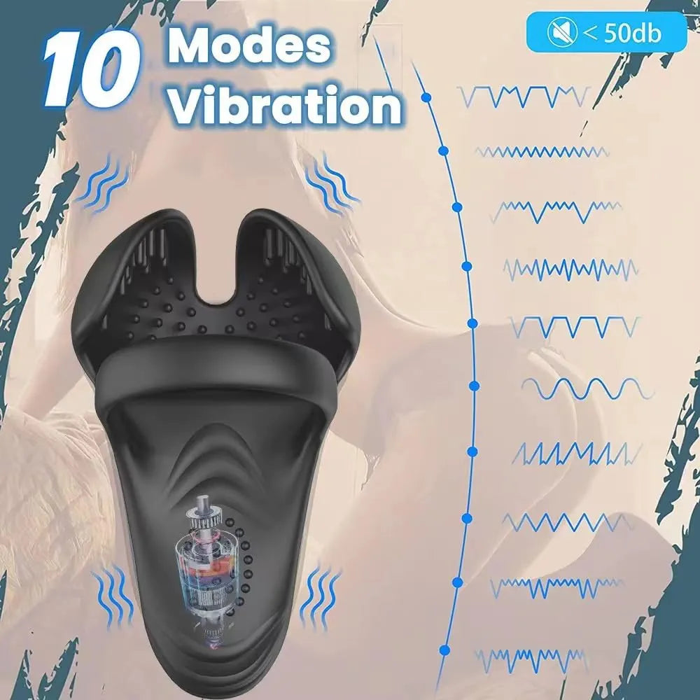10-Mode Remote Controlled Vibrating Penis and Testicle Stimulator for Men
