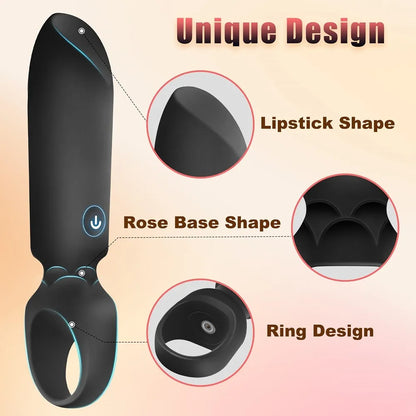 LUKIKI Discreet Lipstick-Style Mini Bullet Vibrator with 10 Vibration Modes for Targeted Clitoral Stimulation