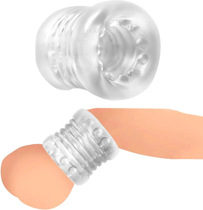 Textured TPE Ball Stretcher for Enhanced Sensation - Clear