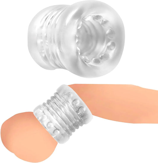 Textured TPE Ball Stretcher for Enhanced Sensation - Clear