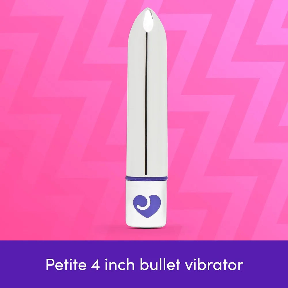 Lovehoney Magic Bullet 4-Inch Waterproof Mini Vibrator - 10-Function Multispeed Lipstick Massager for Women - Silver