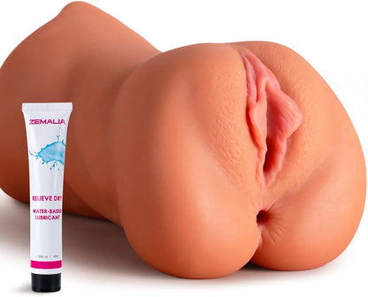 ZEMALIA 3-in-1 Realistic 3D Textured Male Masturbator with Mouth, Vagina, and Anus Stimulation
