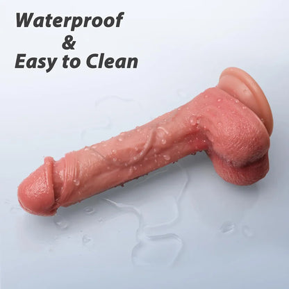 Kstert 8.3" Dual-Density Realistic Liquid Silicone Dildo with Suction Cup and Lifelike Texture