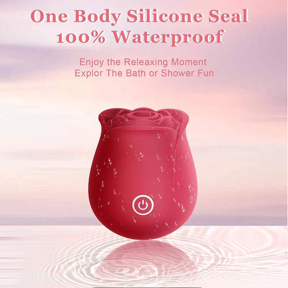 Rose-Shaped Clitoral Suction Vibrator with 10 Stimulation Modes and Magnetic Charging