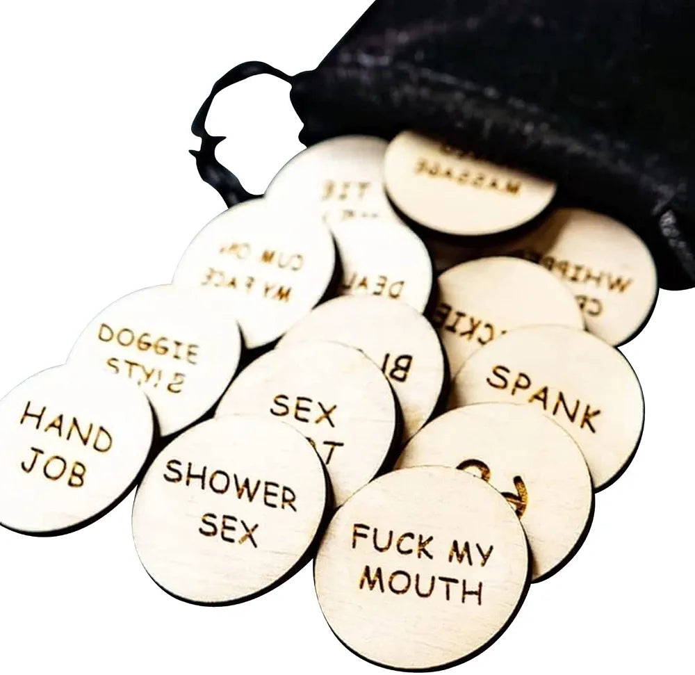20-Piece Wooden Date Night Decision Tokens for Couples - Romantic & Playful Gift Set