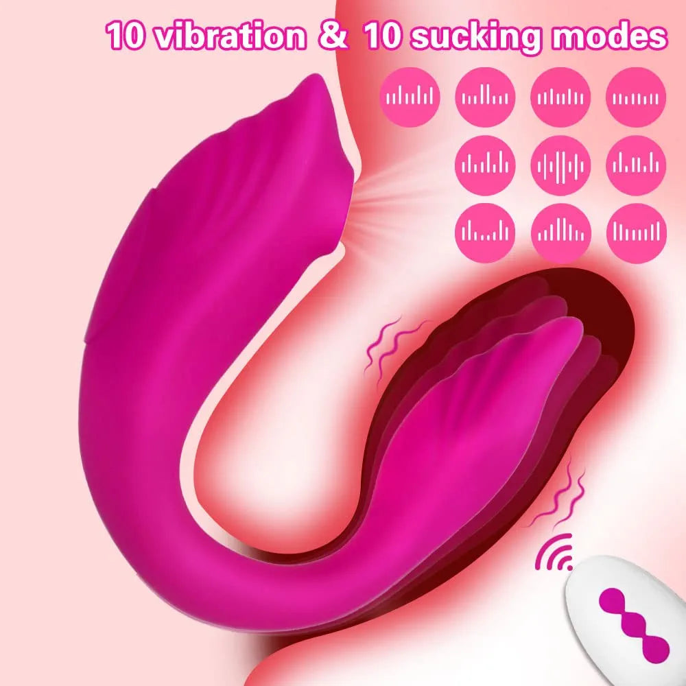 Bee-Shaped Wearable Remote Control Vibrator with 10 Sucking and Vibration Modes for Clitoral and G-Spot Stimulation