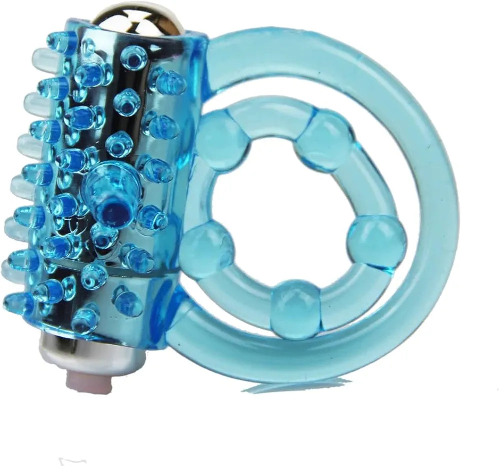 Dual-Ring Vibrating Penis Enhancer with Clitoral Stimulator for Couples