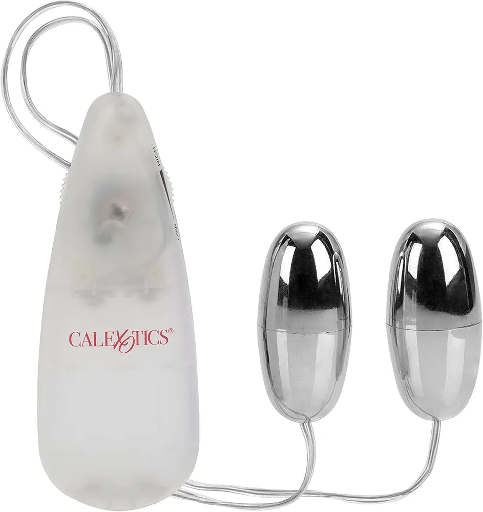 CalExotics Pocket Exotics Dual-Motor Vibrating Silver Bullet Massager