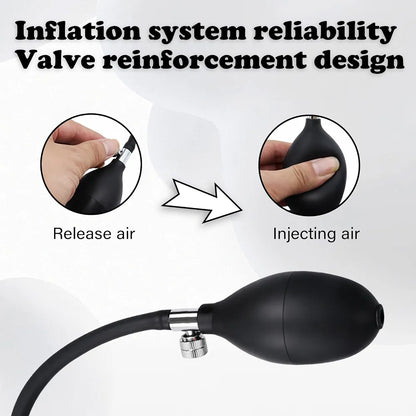 Inflatable Vibrating Urethral Sounding Rod with Catheter for Male BDSM Play