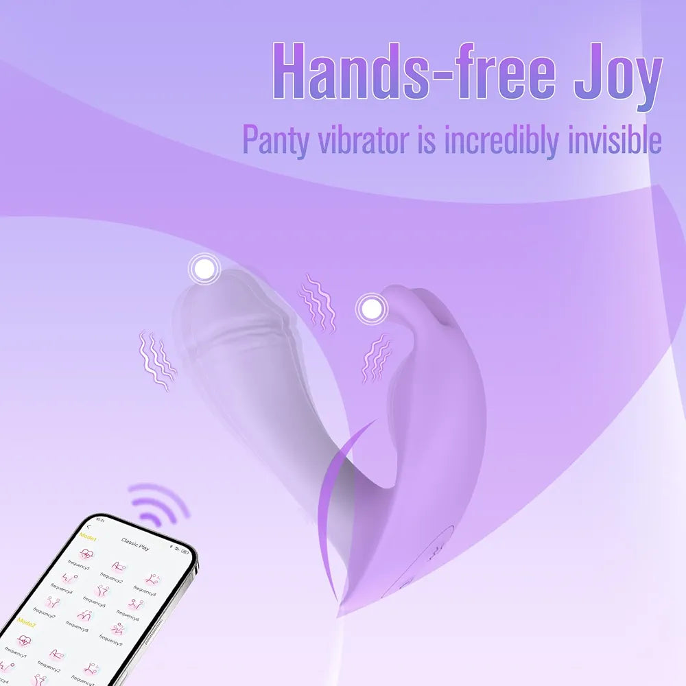 Discreet App-Controlled Wearable G-Spot & Clitoral Vibrator for Couples