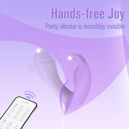 Discreet App-Controlled Wearable G-Spot & Clitoral Vibrator for Couples