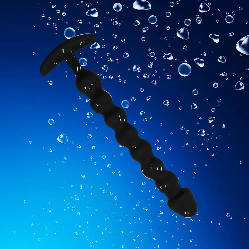9-Inch Flexible Silicone Anal Bead Chain with 8 Graduated Spheres for Beginners and Advanced Users
