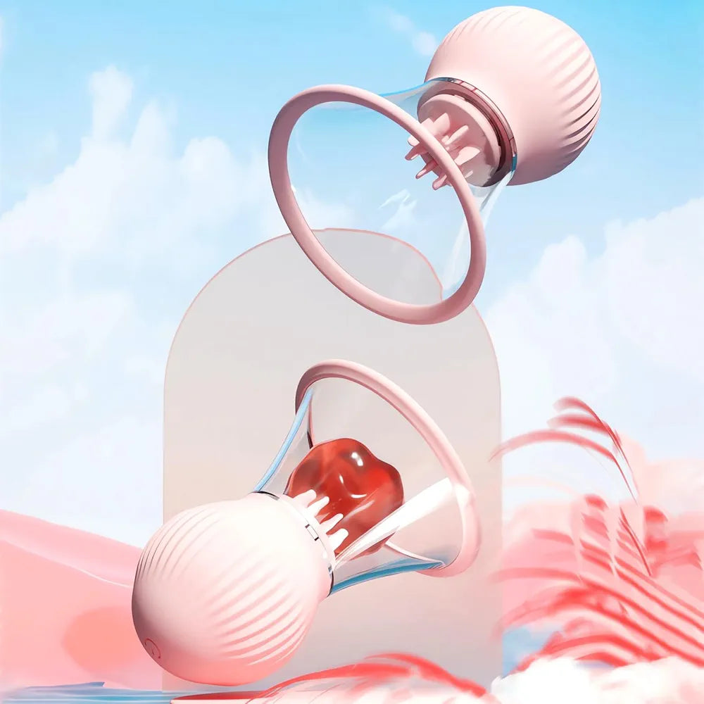 App-Controlled Rotating Nipple Suction Massager with 9 Vibration Modes and 3 Interchangeable Heads