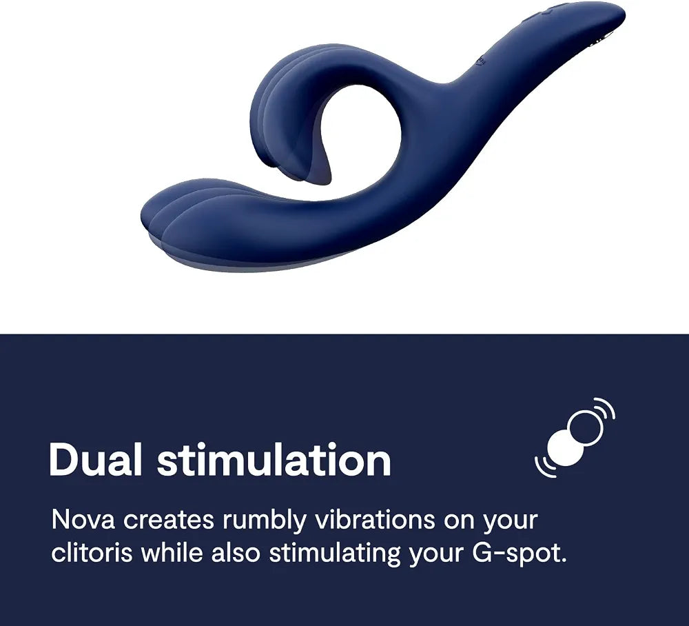 We-Vibe Nova 2 Dual Rabbit Vibrator: App-Controlled G-Spot & Clitoral Stimulator with 10 Vibration Modes - Blue