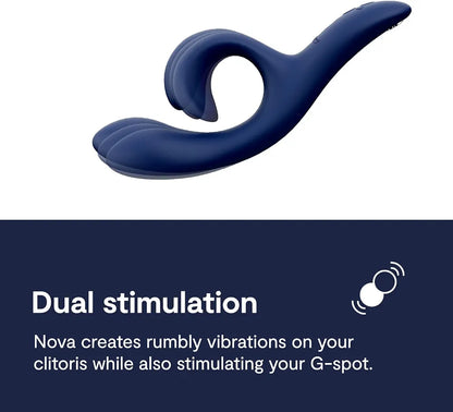We-Vibe Nova 2 Dual Rabbit Vibrator: App-Controlled G-Spot & Clitoral Stimulator with 10 Vibration Modes - Blue