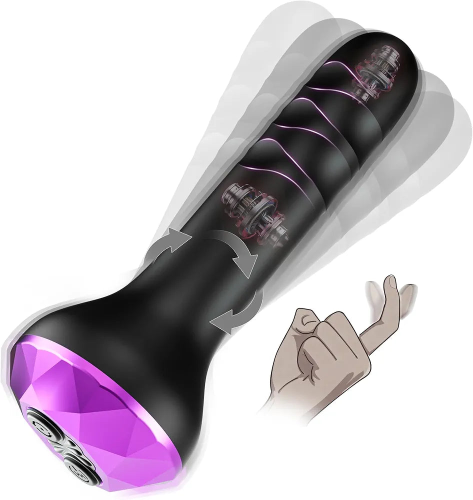 Dual-Motor Rotating & Vibrating Prostate Massager with 10 Modes