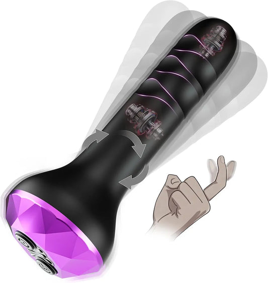 Dual-Motor Rotating & Vibrating Prostate Massager with 10 Modes