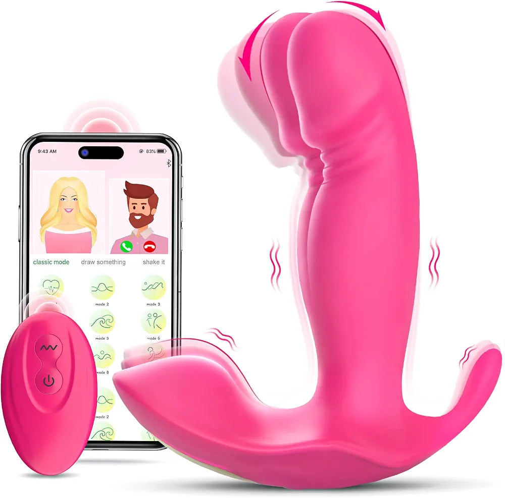 Rose-Shaped App-Controlled Wearable G-Spot Vibrator with 10 Vibration Modes for Women