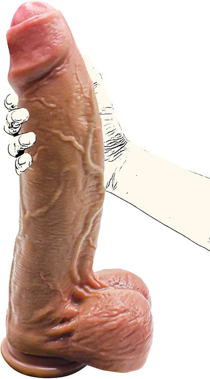 14.4-Inch Realistic Lifelike Dildo with 3.3-Inch Diameter and Strong Suction Cup for Advanced Users