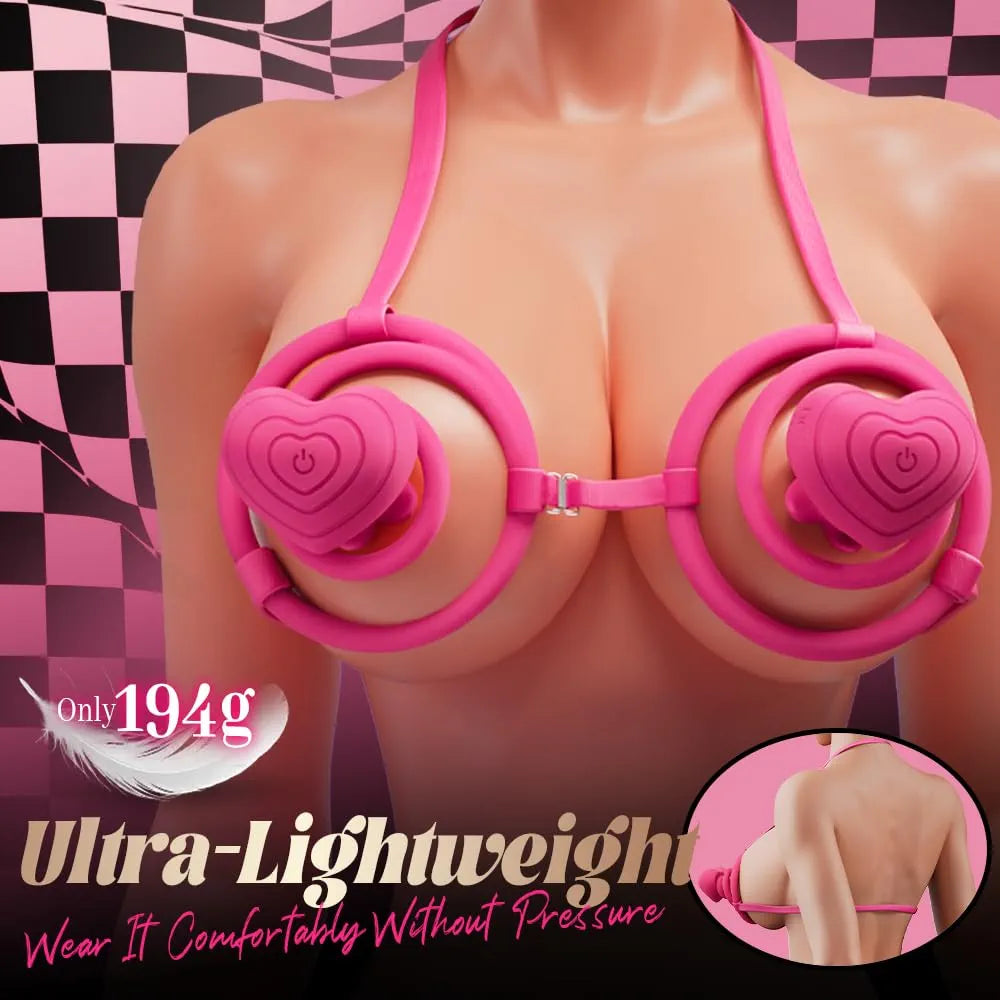 6-in-1 App-Controlled Wearable Nipple Stimulator with 10 Vibration Modes