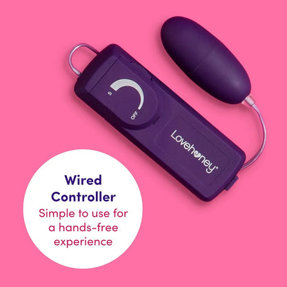 Lovehoney Wickedly Powerful 2.5-Inch Multispeed Vibrating Egg with 31-Inch Wired Remote - Purple