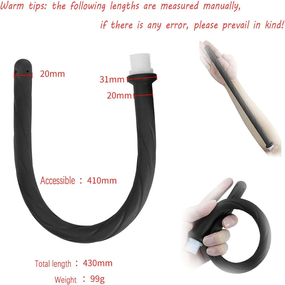 17-Inch Silicone Irrigation Tubing for Enema and Colon Cleansing with Threaded Tap Attachment