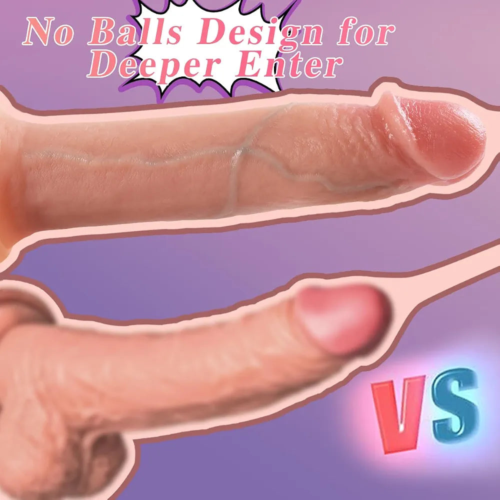 6.8-Inch Realistic Silicone Beginner Dildo with Suction Cup and Strap-on Compatibility