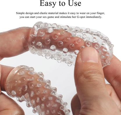 2-Piece Silicone Finger Sleeve Stimulator for Couples Intimate Play