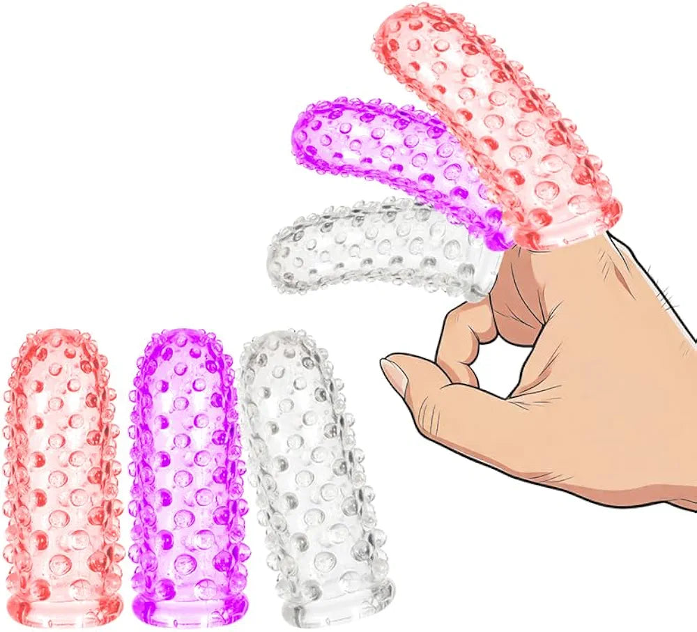 Silicone Finger Sleeve Clitoral and G-Spot Stimulator for Couples